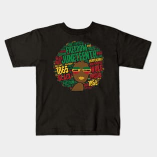 Juneteenth Black Woman Afro Kids T-Shirt